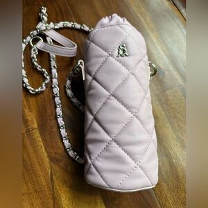 NWOT Steve Madden pink quilted shoulder strap crossbody water bottle holder